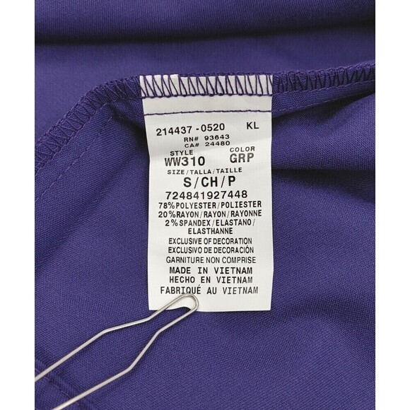 Cherokee Scrub Jacket Women Small Grape Revolution Snap Front Nurse CNA Medical - Picture 10 of 12